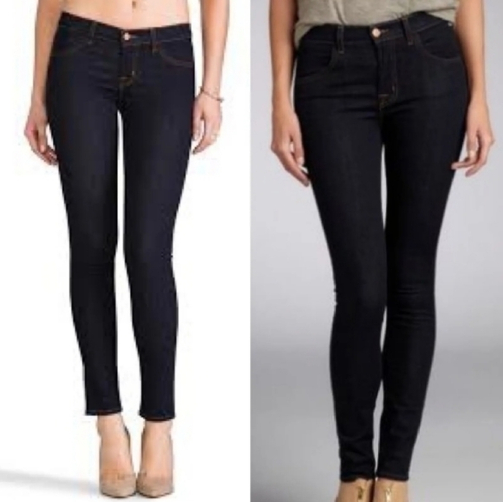 J‎ Brand Low Rise Dark Denim Skinny Jeans in Starless Stretch Women's Size 25